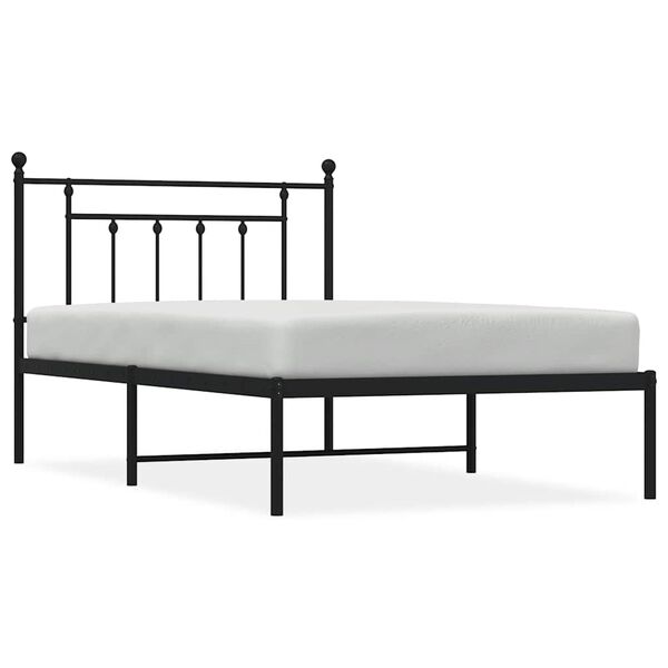 vidaXL Bettgestell mit Kopfteil Metall Schwarz 100x200 cm