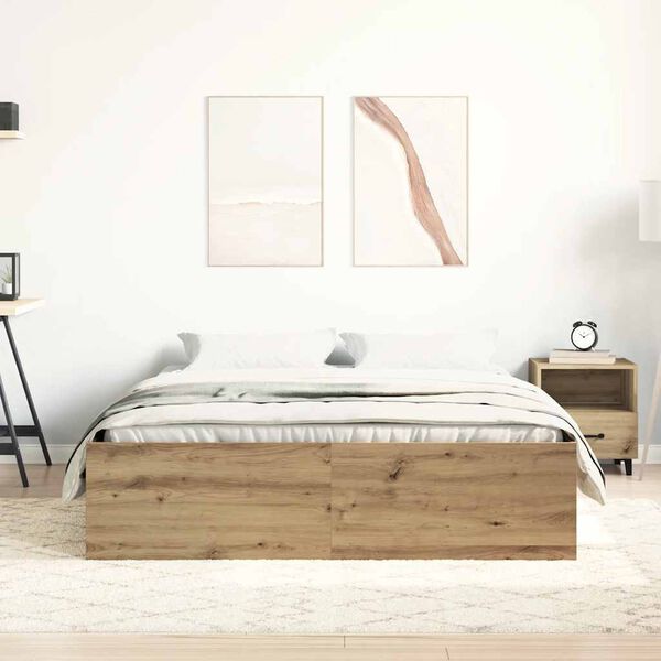 vidaXL Bettgestell ohne Matratze Artisan-Eiche 120x200cm Holzwerkstoff