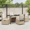 vidaXL Garten Essgruppe 5 pcs Beige und Cremewei&szlig; Poly-Rattan