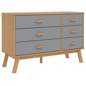 vidaXL Schubladenschrank OLDEN Grau und Braun Massivholz Kiefer