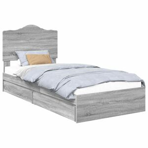 vidaXL Aufbewahrungsbett Graues Sonoma 70 x 190 cm Holzwerkstoff
