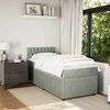 vidaXL Boxspringbett mit Matratze Hellgrau 90x190 cm Samt