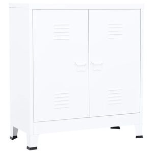 vidaXL Aufbewahrungstruhe Industrial Wei&szlig; 90x40x100 cm Stahl