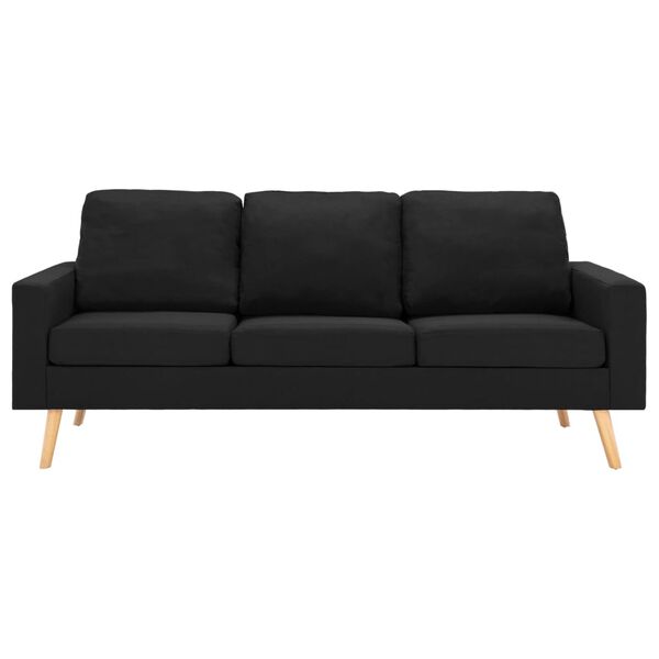 vidaXL 3-tlg. Sofagarnitur Stoff Schwarz
