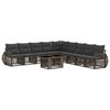 vidaXL Gartensofa-set 10 stk. Grau und Dunkelgrau Poly-Rattan