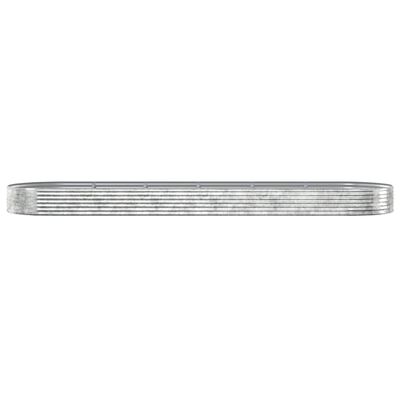 vidaXL Hochbeet Pulverbeschichteter Stahl 523x140x36 cm Silbern