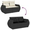 vidaXL Gartensofa-set mit Kissen 13 pcs Schwarz und Creme Poly Rattan