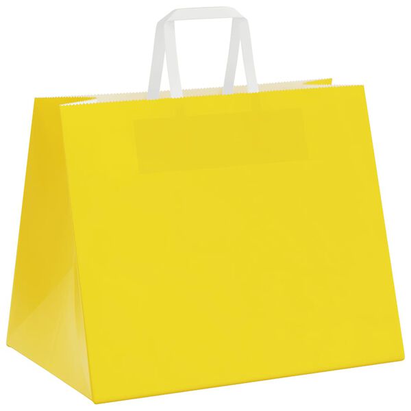 vidaXL Papiertragetaschen 50 Stk. mit Henkeln Gelb 32x22x24 cm