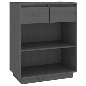 vidaXL Beistellschrank Grau 60x34x75 cm Massivholz Kiefer