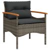 vidaXL 3-tlg. Garten-Sofagarnitur mit Kissen Grau Poly Rattan