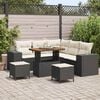 vidaXL Gartensofa-set mit Kissen 8 pcs Schwarz und Creme Poly-Rattan