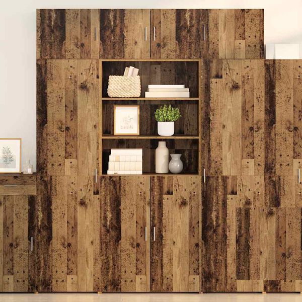 vidaXL Aufbewahrungsschrank Altholz 80 x 42,5 x 225 cm Holzwerkstoff