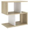 vidaXL Nachttisch Wei&szlig; und Sonoma-Eiche 50x30x51,5 cm Holzwerkstoff