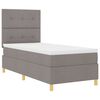 vidaXL Boxspringbett mit Matratze mit Kopfteil Taupe 90 x 200 cm Stoff