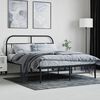 vidaXL Bettgestell mit Kopfteil Metall Schwarz 140x200 cm