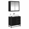 vidaXL Badezimmerm&ouml;bel Set 2 pcs Schwarz Eichen-Optik Holzwerkstoff