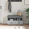 vidaXL Flurbank Beton Grau 80 x 38 x 46 cm Spanplatte und Polsterstoff