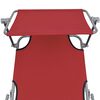 vidaXL Klappliege mit Sonnendach Rot Aluminium