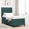 vidaXL LED Boxspringbett mit Matratze Dunkelgr&uuml;n 90 x 200 cm Samt