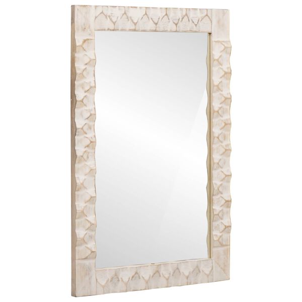 vidaXL Badezimmer Spiegel Wei&szlig;e gewaschene Oberfl&auml;che 50 x 70 x 2,5 cm