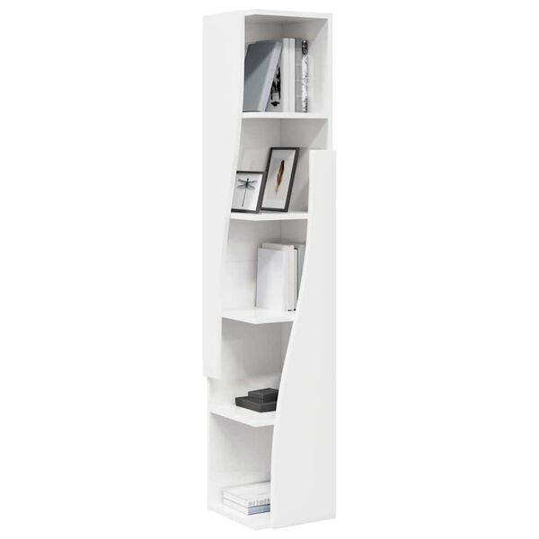 vidaXL Eckschrank Hochglanz Wei&szlig; 27,5x27x140cm Holzwerkstoff