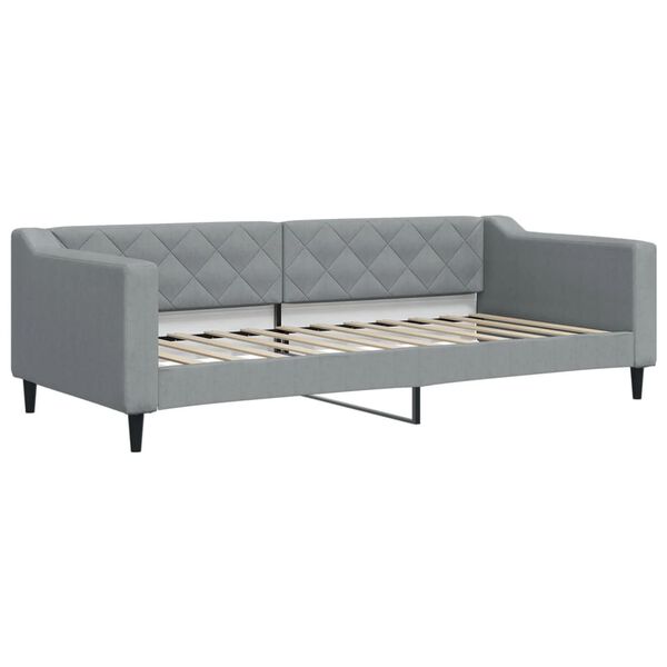 vidaXL Tagesbett mit Matratze Hellgrau 90x200 cm Stoff