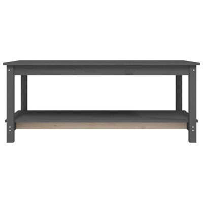 vidaXL Couchtisch Grau 110x55x45 cm Massivholz Kiefer