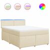 vidaXL Boxspringbett mit Matratze Creme 140x190 cm Stoff