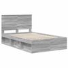 vidaXL Bettrahmen Graues Sonoma 120 x 190 cm Massives Kiefernholz