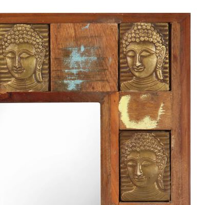 vidaXL Spiegel mit Buddha-Verzierung 50x80 cm Recyceltes Massivholz
