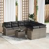 vidaXL Sofa Set mit Kissen mit Kissen 9 pcs Hellgrau Poly Rattan
