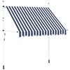 vidaXL Einziehbare Markise Handbetrieben 250 cm Blau/Wei&szlig; Gestreift