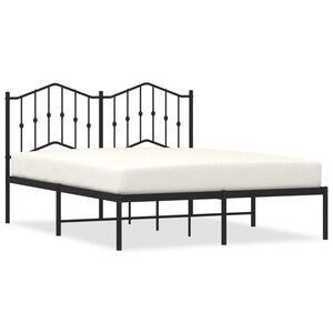vidaXL Bettgestell mit Kopfteil Metall Schwarz 140x190 cm