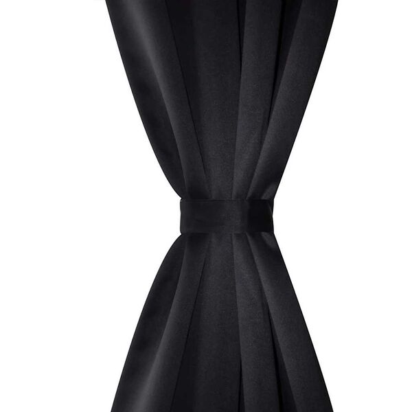Verdunkelungs-Vorh&auml;nge mit Metallringen 135 x 245 cm Schwarz blackout