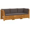 vidaXL 3 stk. Outdoor-Sofagarnitur Massivholz Akazie Braun