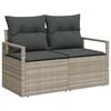 vidaXL Garten-Sofa-Set mit Speicher 7 pcs Hellgrau Poly Rattan