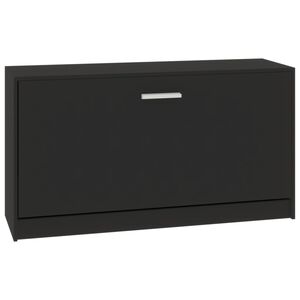 vidaXL Schuhbank Schwarz 80 x 24 x 45 cm Holzwerkstoff