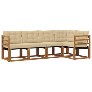 vidaXL Outdoor-Sofagarnitur 5 stk. Natur und Beige