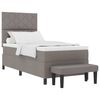 vidaXL Boxspringbett mit Kissen mit Kopfteil Taupe 90 x 190 cm Stoff