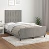vidaXL Bettgestell ohne Matratze Hellgrau 120x190 cm Samt