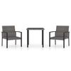 vidaXL 3-tlg. Garten-Essgruppe Poly Rattan Grau