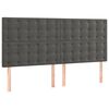 vidaXL Boxspringbett mit Matratze Dunkelgrau 180x200 cm Samt