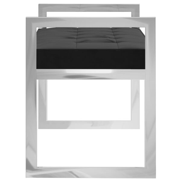 vidaXL Bank 97 cm Schwarz Samt und Edelstahl
