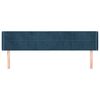 vidaXL Kopfteil mit Ohren Dunkelblau 163x16x78/88 cm Samt