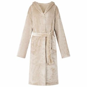 vidaXL Bademantel Hoodie Beige XXXL Flanell