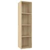 vidaXL B&uuml;cherregal/TV-Schrank Sonoma-Eiche 36x30x143 cm Holzwerkstoff