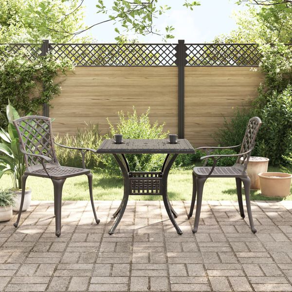 vidaXL 3-tlg. Bistro-Set Bronzen Aluminiumguss