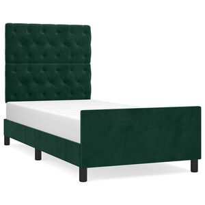 vidaXL Bettgestell ohne Matratze Dunkelgr&uuml;n 80x200 cm Samt