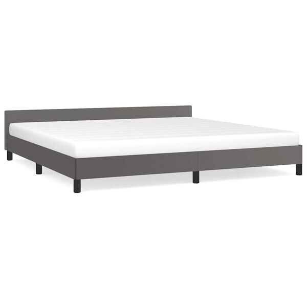 vidaXL Bettgestell mit Kopfteil ohne Matratze Grau 200x200 cm