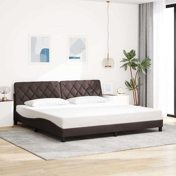 vidaXL Bettgestell ohne Matratze Dunkelbraun 200x200 cm Stoff